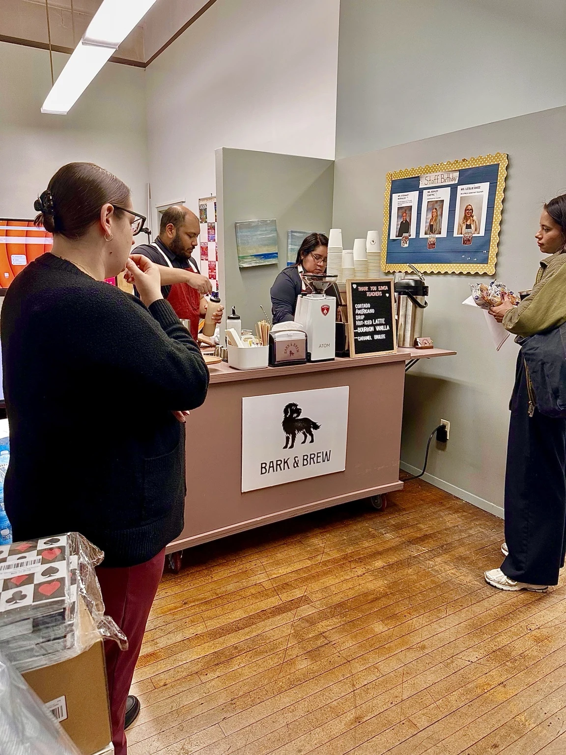 Bark & Brew serving teachers and staff at St. Joseph the Worker Catholic Academy